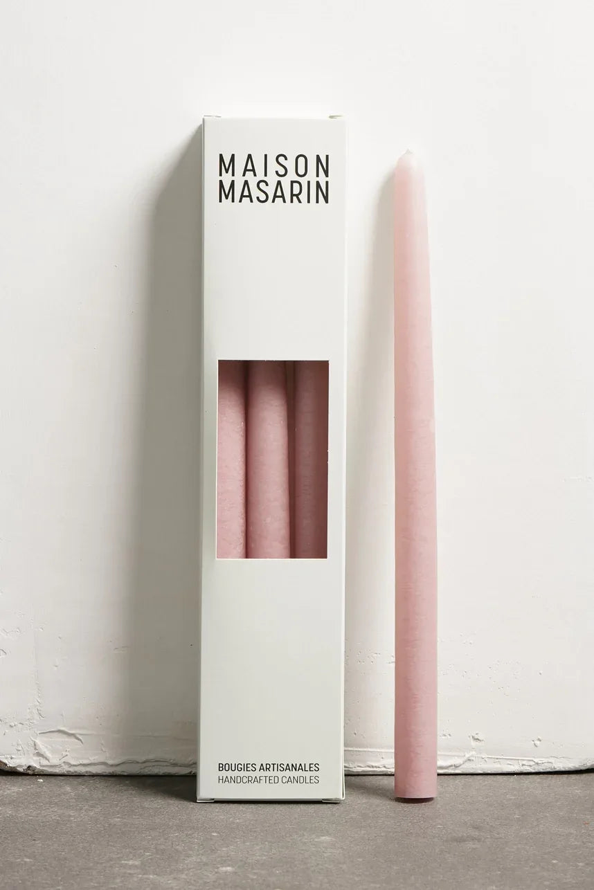 Boite de 3 bougies longues roses