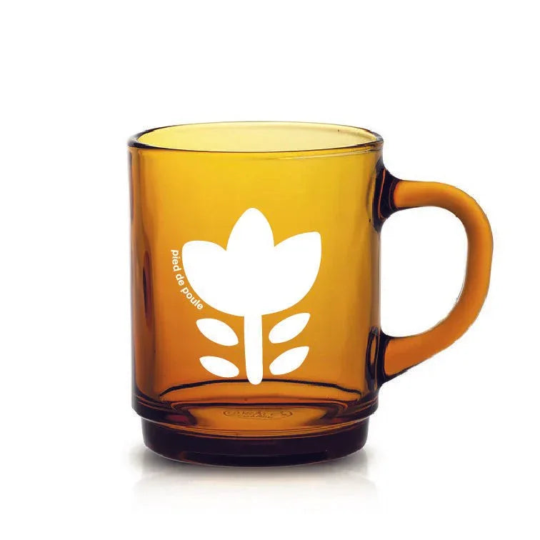 Mub duralex vintage jaune sur fond blanc