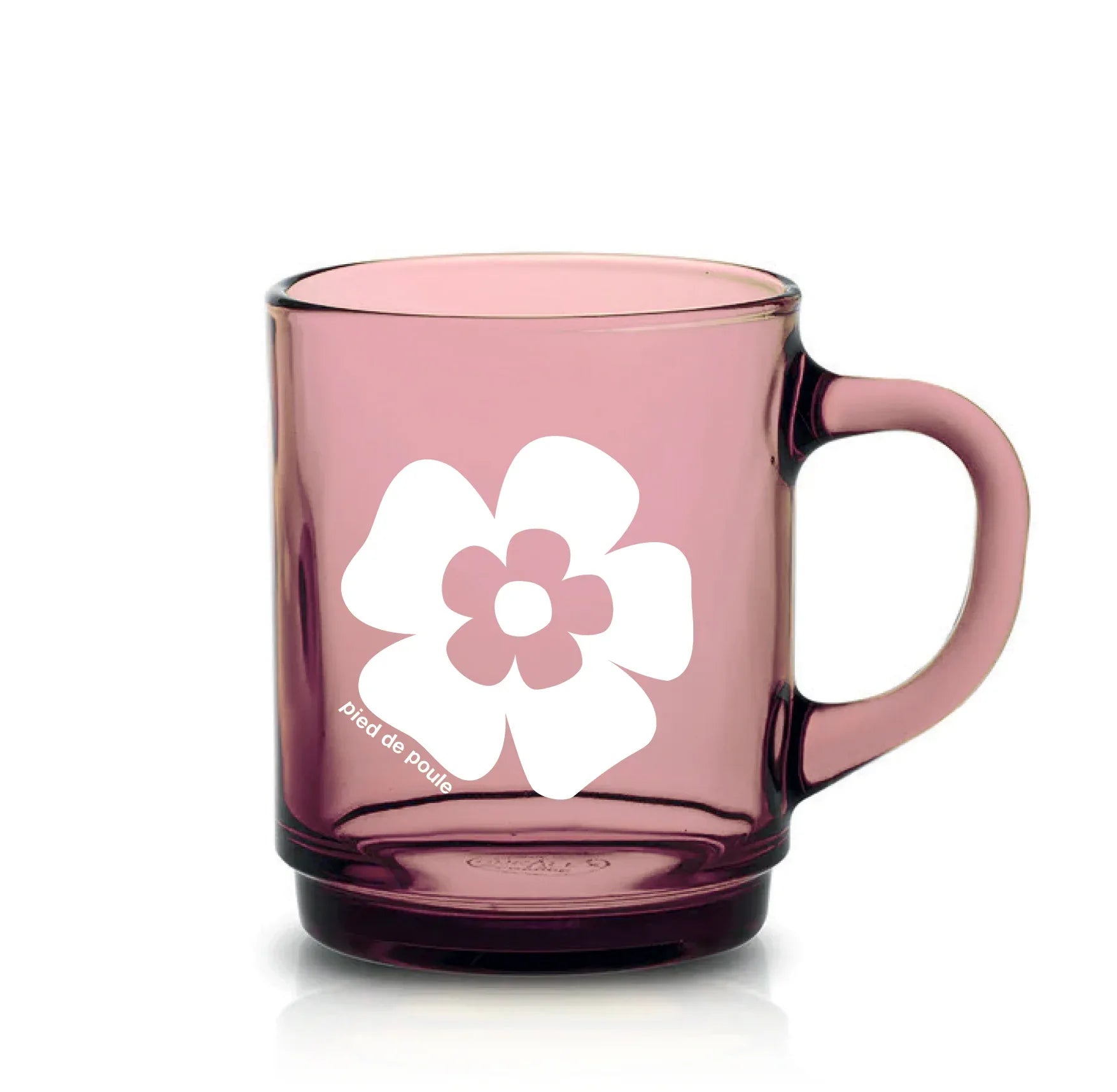 Mub duralex vintage rose sur fond blanc