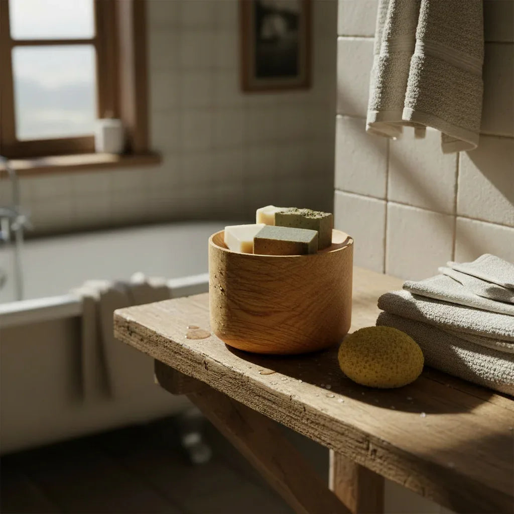 Présentoir à bijoux multi usages sur étagère de salle de bain