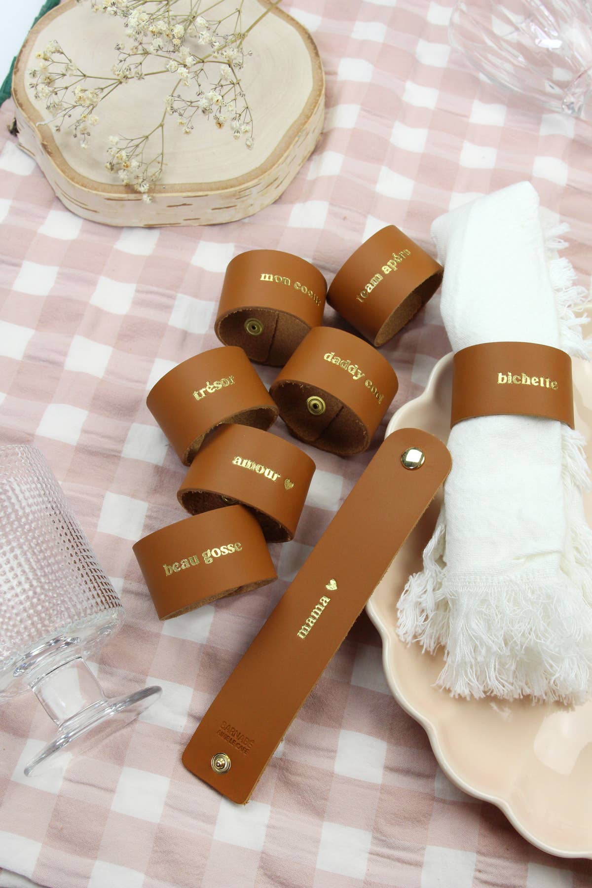 Rond de serviette en cuir